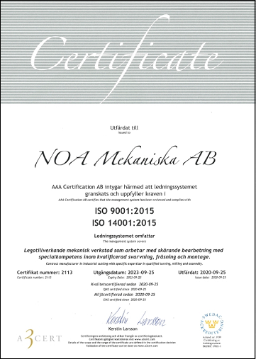 ISO 9001 & 14001 Certifikat